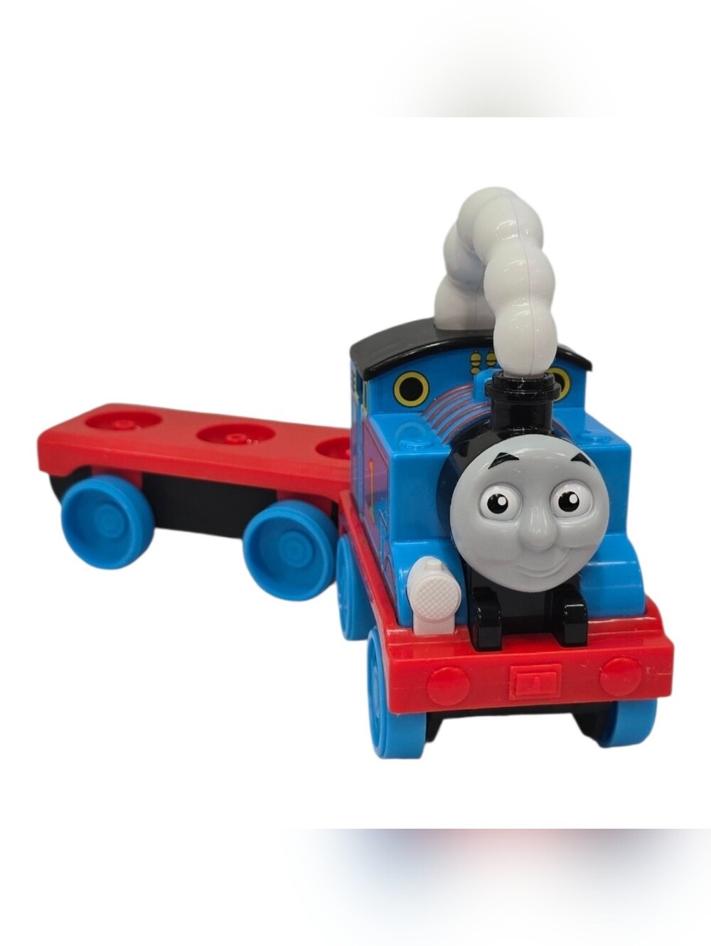 Plastic toy train set, Fisher-Price Thomas & Friends Wobble Cargo Stacker with f